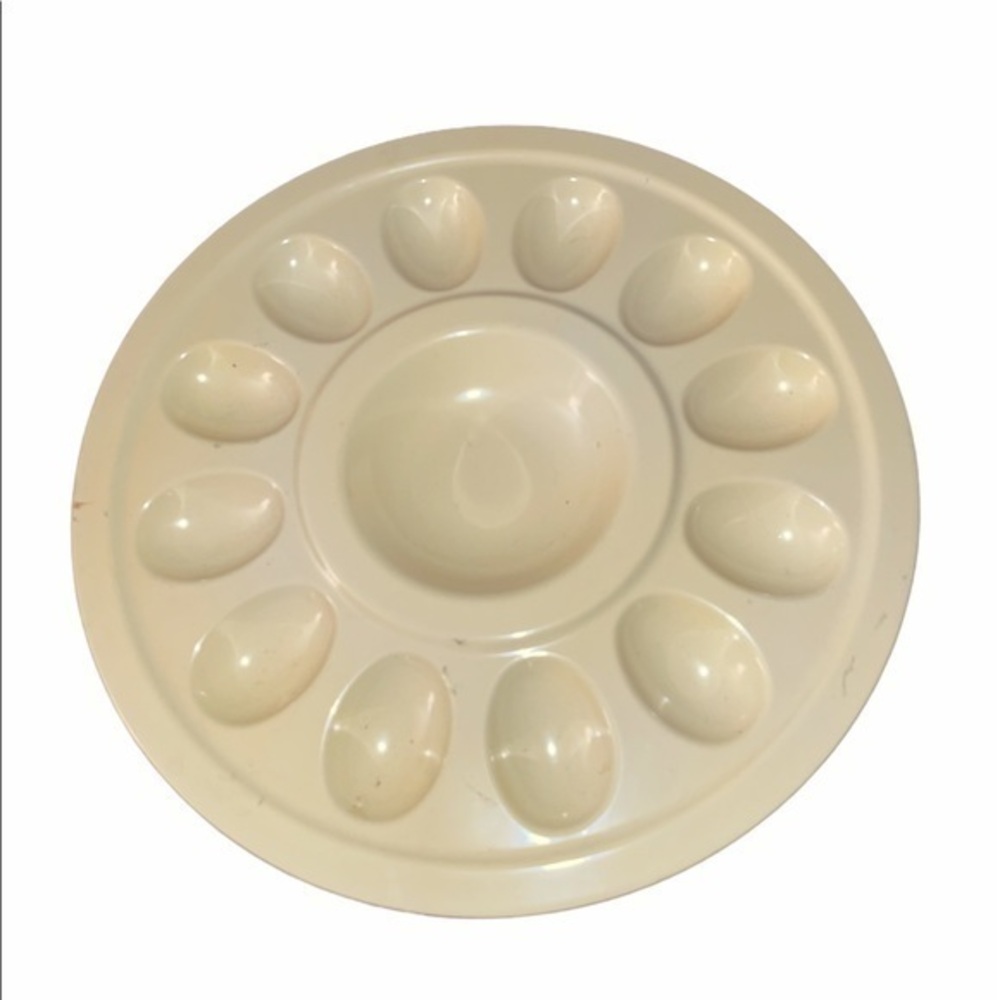 Yellow Melamine deviled egg platter